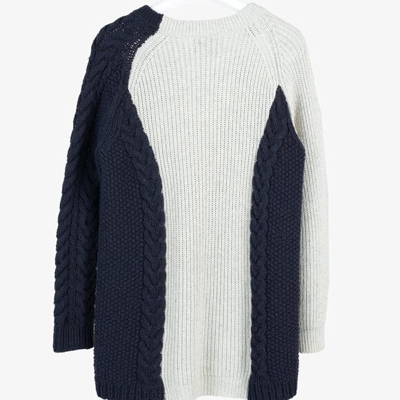 3.1 Phillip Lim AW/12 Runway Navy & Oatmeal Cable-Knit Cutout Sweater - Picture 3 of 11
